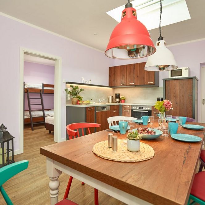 Küche in einer Ferienwohnung von Hof Marienthal im Nordseebad Otterndorf