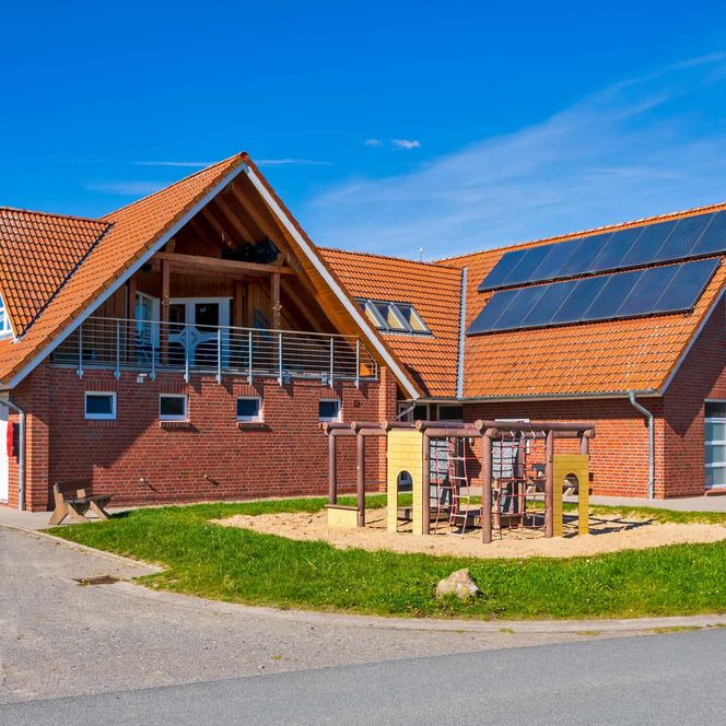 Sanitärhaus auf dem Campingplatz im Nordseebad Otterndorf