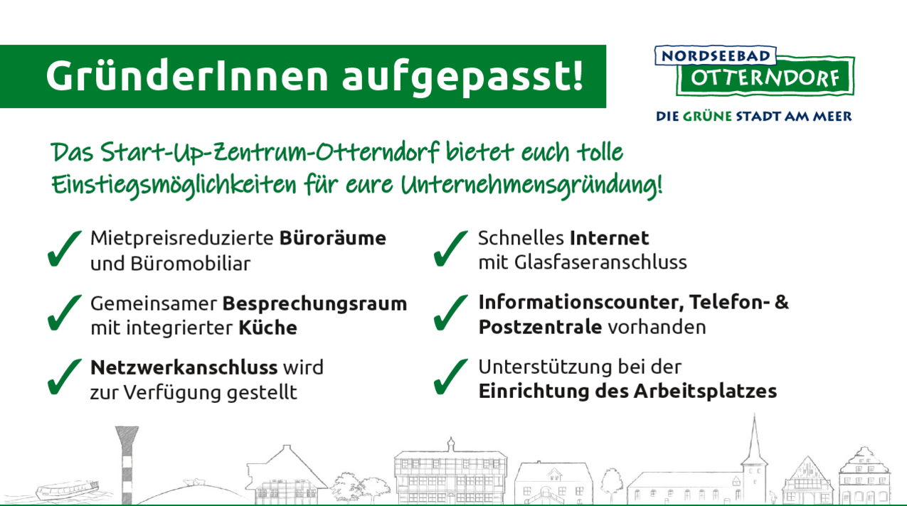 Hinweise für Gründer:innen zum Start-Up-Zentrum in Otterndorf.